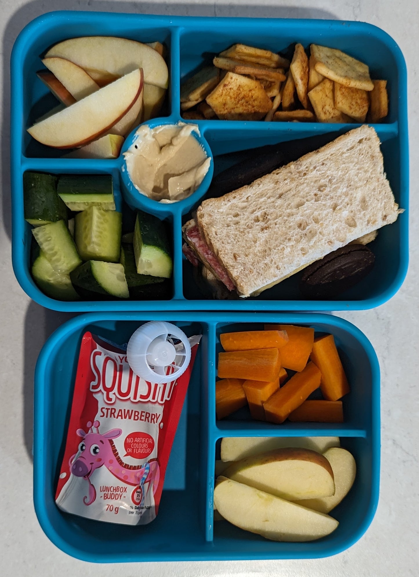 Blue 3 Compartment Bento